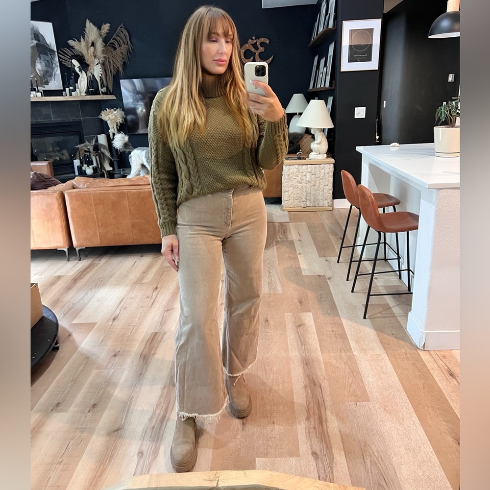 Madewell Cable Turtleneck Sweater green size large - Picture 4 of 4